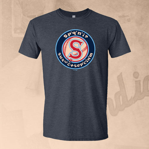Spokane Indians Heather Navy Salish Logo T-shirt
