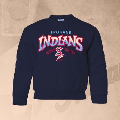 Spokane Indians Youth Navy Team Ball Crew Sweatshirt