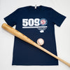 Spokane Indians Navy Bonds 509 Tee
