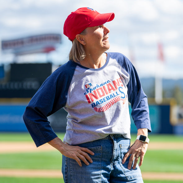 Spokane Indians Ladies Embry Baseball Tee