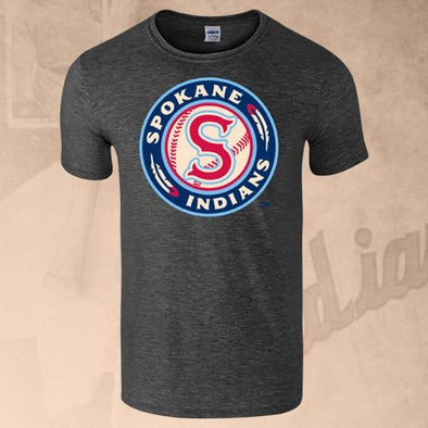 Spokane Indians Dark Heather Logo Tee