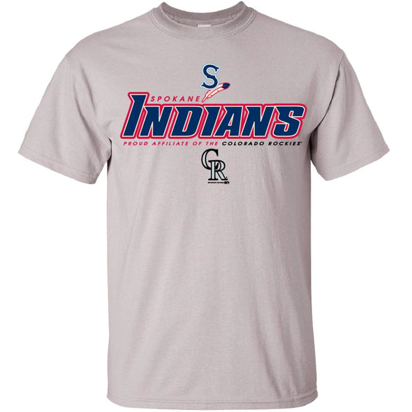 Spokane Indians Ice Grey Rockies Affiliate Tee