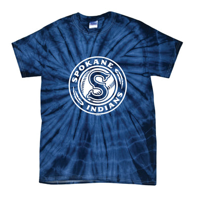 Spokane Indians Spider Navy Tie Dye Tee