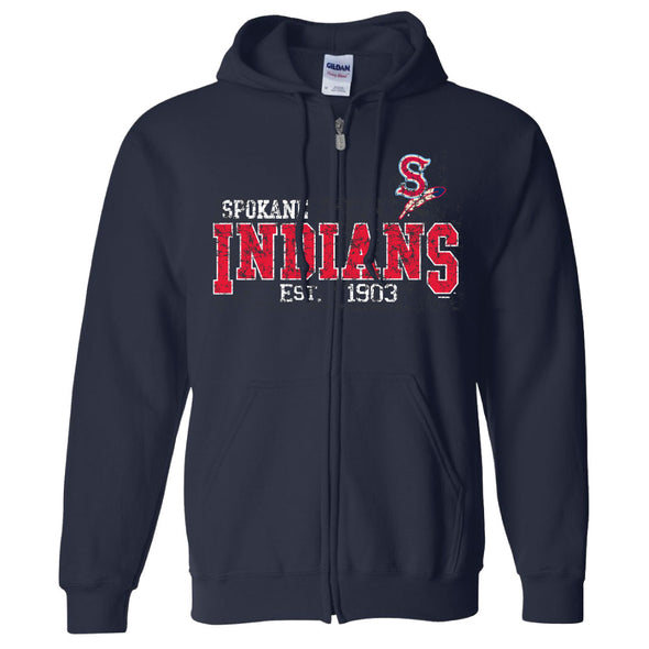 Spokane Indians Navy Ever Full-Zip Hooded Sweatshirt