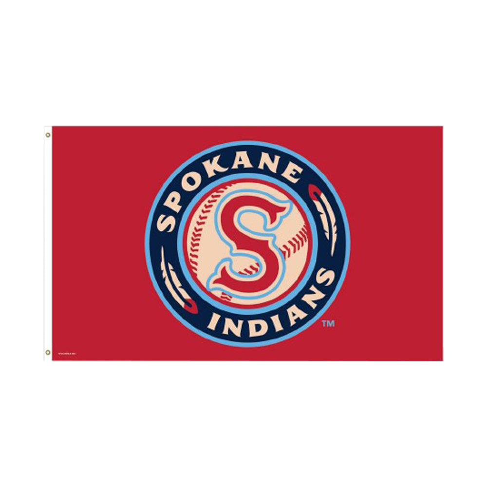 Spokane Indians Red Logo Flag spokane-indians-red-logo-flag
