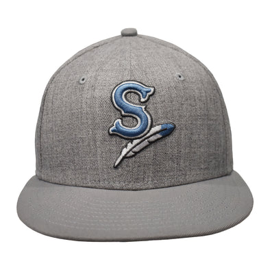 Spokane Indians New Era 59FIFTY Fitted Heather Gray Cap