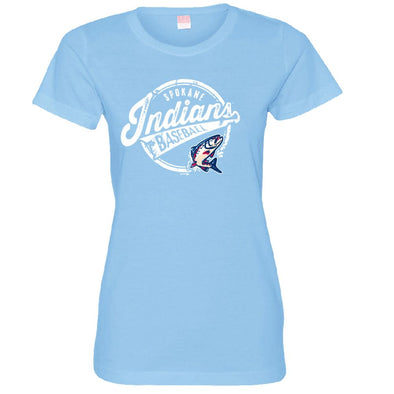 Spokane Indians Ladies Light Blue Redband Tee