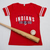 Spokane Indians Ladies Stripped Vintage Red Sporty Tee