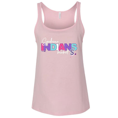 Spokane Indians Ladies Tank Top Geom Pink