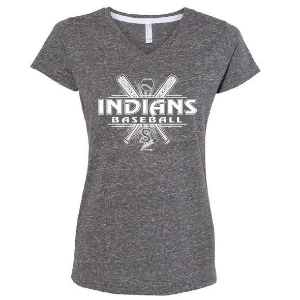 Spokane Indians Ladies V-Neck Slayer Smoke Melange Tee