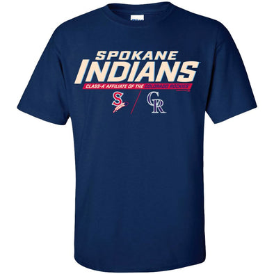 Spokane Indians Navy Lumbergh Affiliate Tee