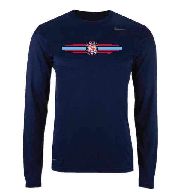 Spokane Indians Nike Navy Long Sleeve Dri-Fit Tee