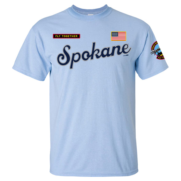 Spokane Indians Operation Fly Together Light Blue Tee