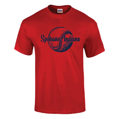 Spokane Indians Red Baseball Logo Tee