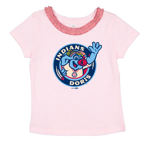 Spokane Indians Toddler Doris Logo Ruffle Neck Tee