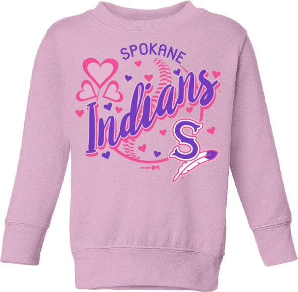 Spokane Indians Toddler Pink Crew Sweatshirt