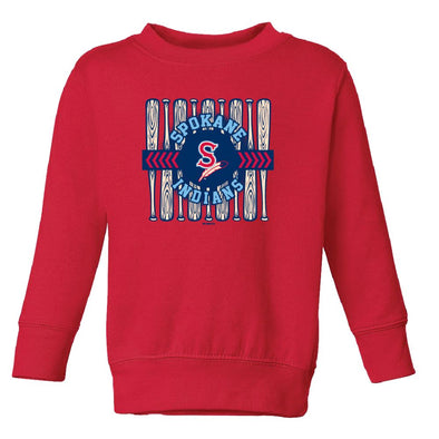 Spokane Indians Toddler Red Newkirk Crew Sweatshirt