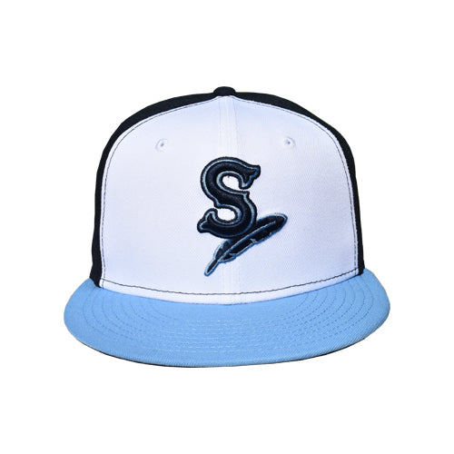 Spokane Indians New Era 59FIFTY Fitted Navy w/White & Sky Blue Cap