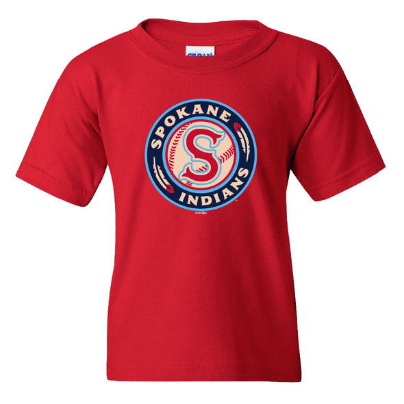 Spokane Indians Youth Red Logo Tee