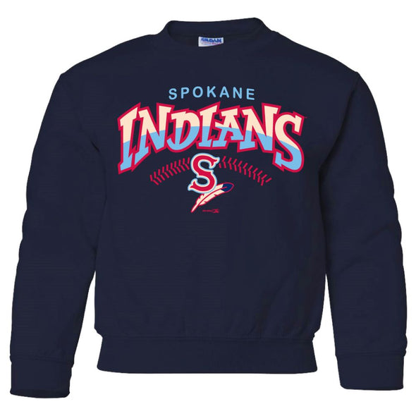 Spokane Indians Youth Navy Team Ball Crew Sweatshirt