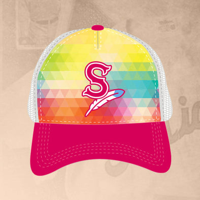 Spokane Indians Ladies Segmented Rainbow Adj Cap