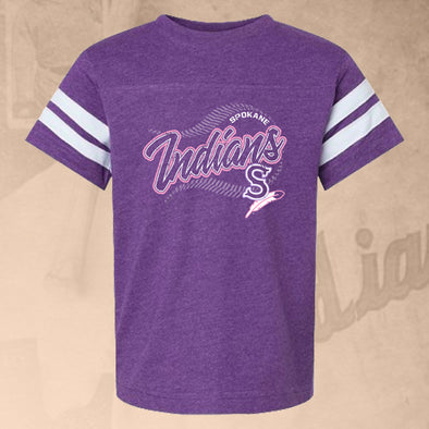 Spokane Indians Youth Hotshot Vintage Purple Sporty Tee