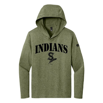 Spokane Indians Military Green Tri-Blend Hooded Tee