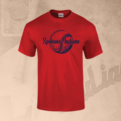 Spokane Indians Red Baseball Logo Tee