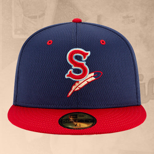 Spokane Indians Fitted BP Navy Home Logo Cap