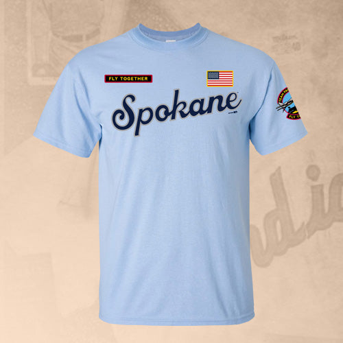 Spokane Indians Operation Fly Together Light Blue Tee