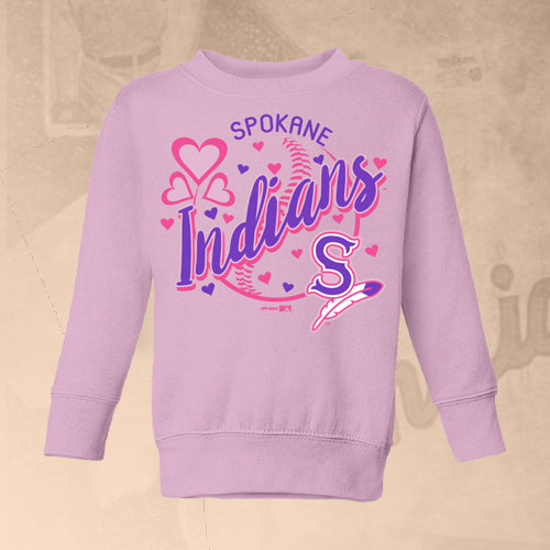Spokane Indians Toddler Pink Crew Sweatshirt
